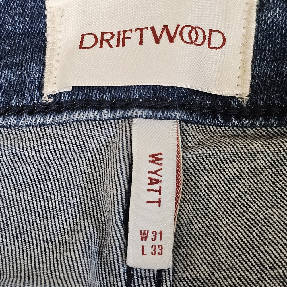 Driftwood Wyatt Button Front Bootcut Denim Jeans Size 30x33 Cowgirl Boho Western - Picture 5 of 8